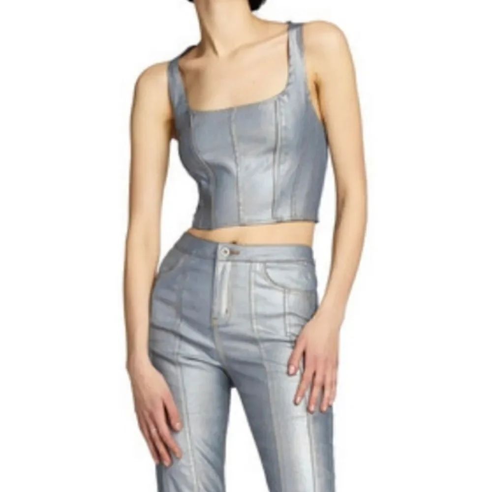 I.AM.GIA metallic corset top, xs
